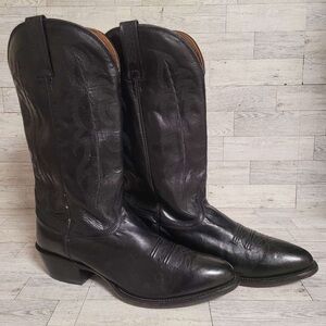 Men's Vintage Nocona Western Black Leather Rodeo Cowboy Boots Size 11 D